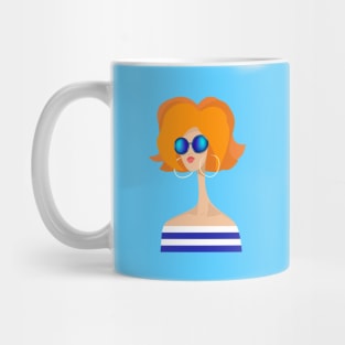 Redhead Girl in Blue Glasses Mug
